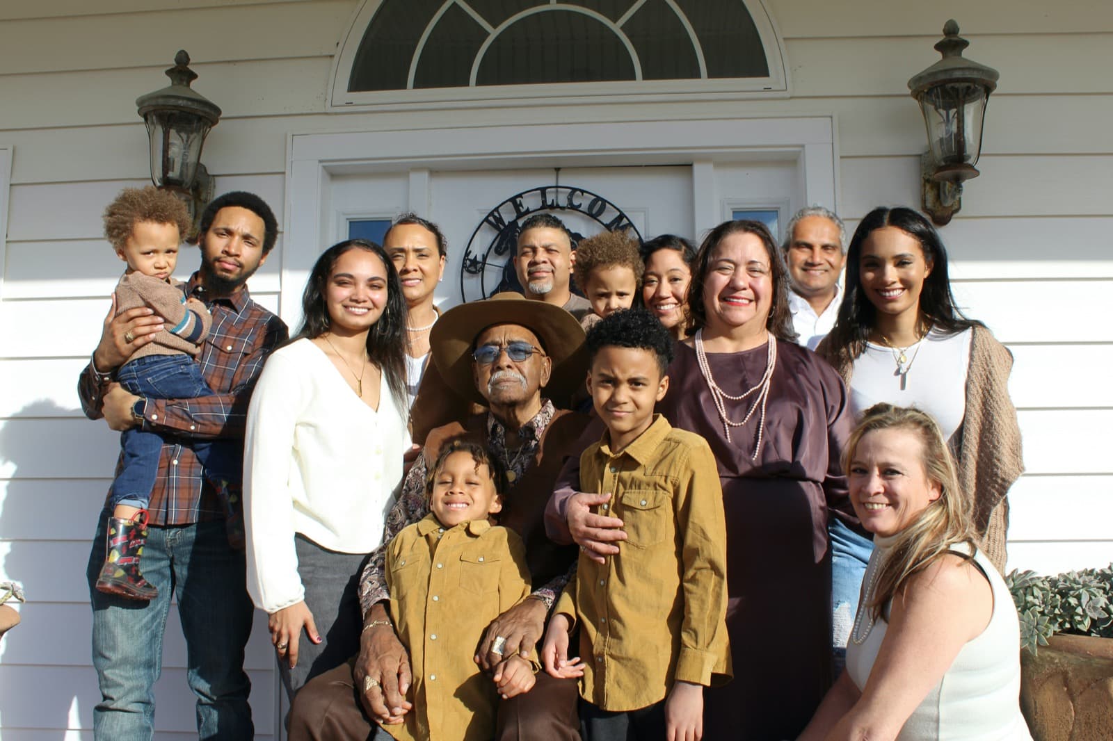 A multigenerational family together at home